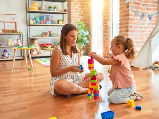 women playing with her daughter