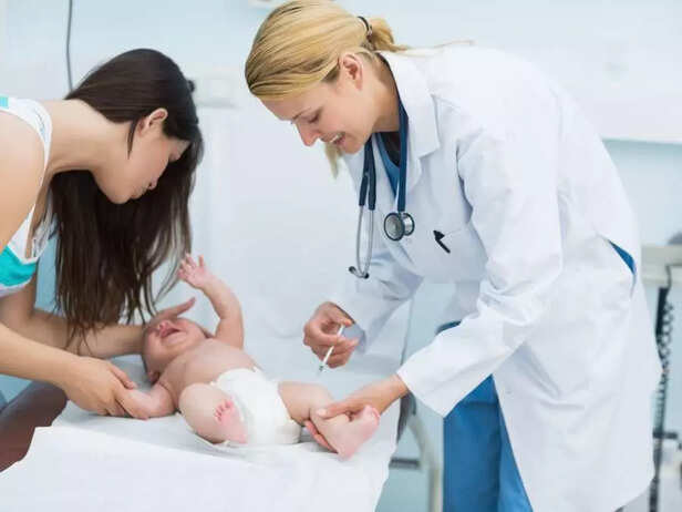 Baby getting vaccine