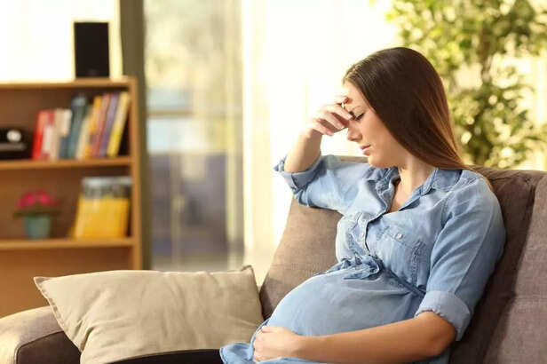 Worried pregnant woman