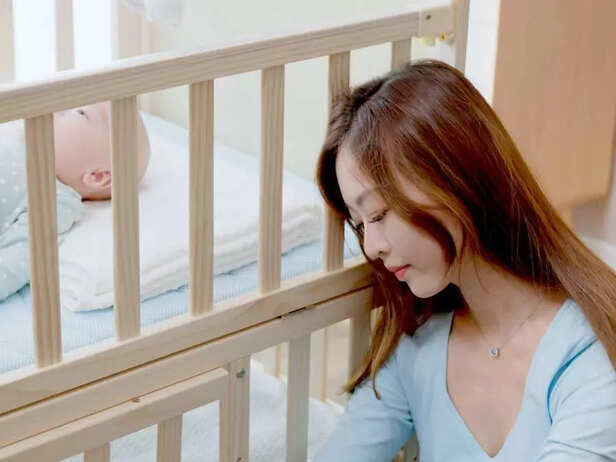 baby sleeping in the crib