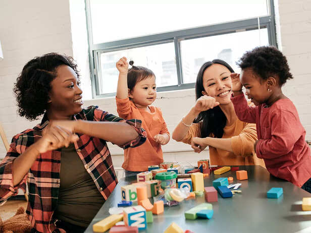 child playing with toys