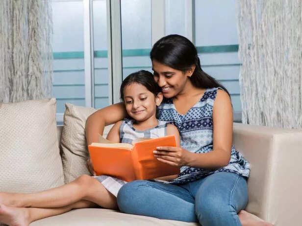 mother and child studying