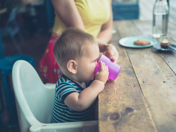baby drinking water