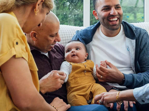 Newborn meeting grandparents