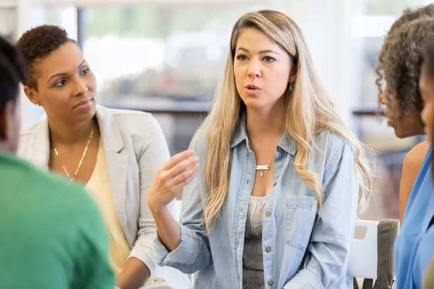 woman in a support group