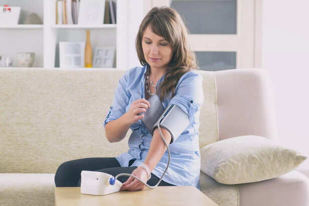 Checking blood pressure at home