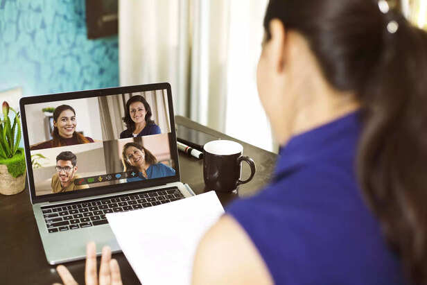 Women attending video call