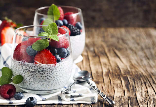 Chia seed pudding with berries
