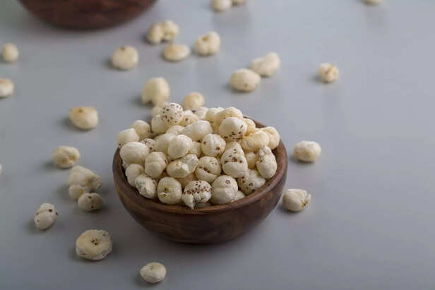 Crispy Lotus pops Seeds or Phool Makhana served in a bowl