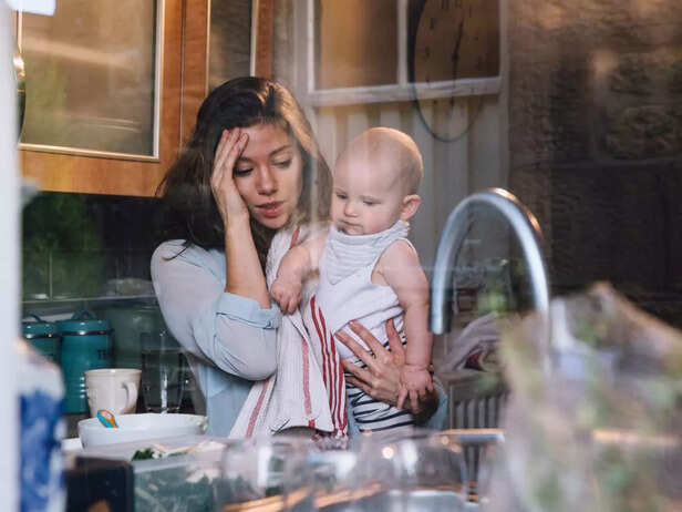 WOMAN SUFFERING POSTPARTUM