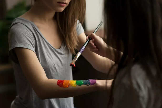 Girl picking colours