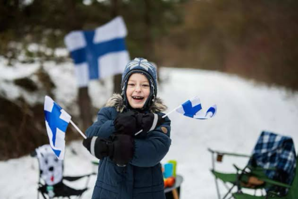 A happy kid in Finland