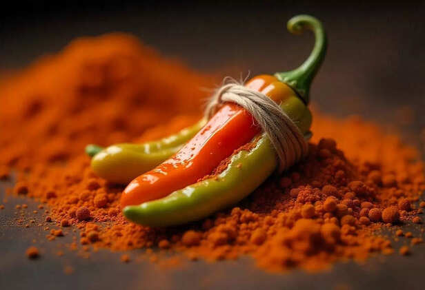 Chillies wrapped together