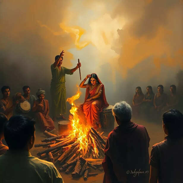 An Ai generated image of sati pratha