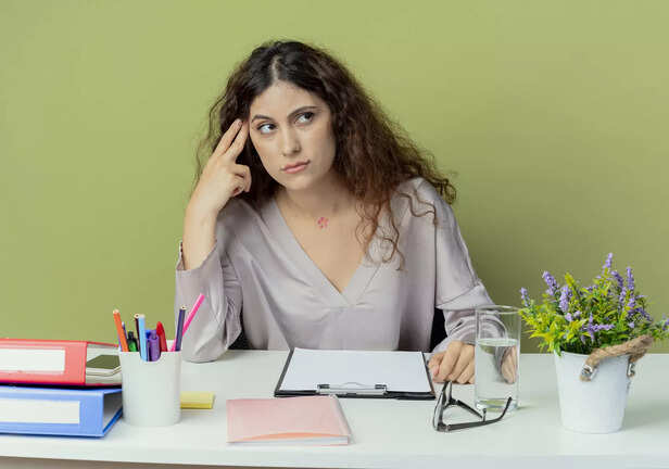 A Women Thinking of Something