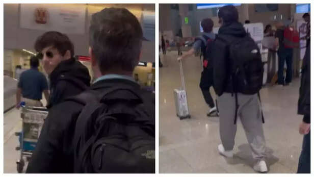 Louis tomlinson at Mumbai Airport.