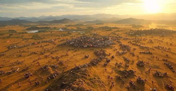 An imagination of ancient times with AI.