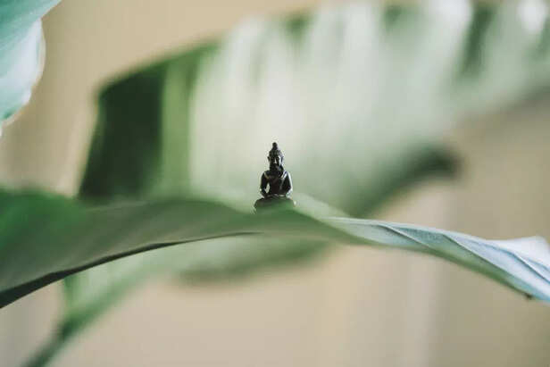 God's Statue on a Leaf