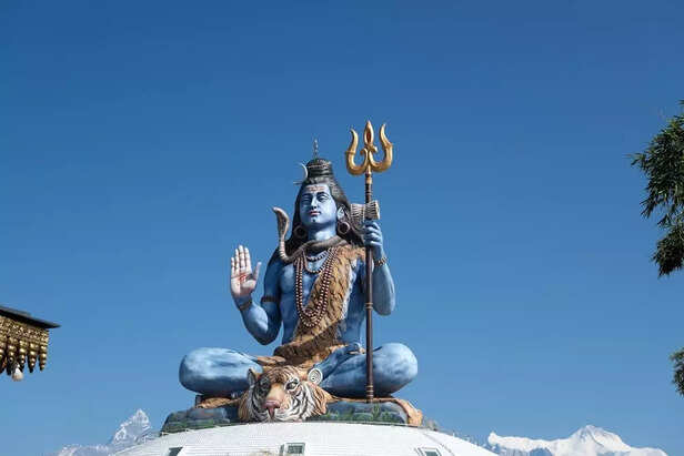 Lord Shiva sitting at the top