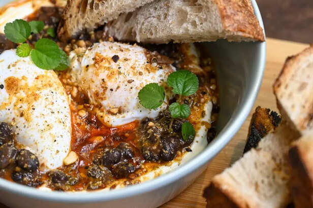 Spicy Shakshuka with Poached Eggs