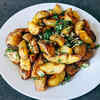 Baked Potato Wedges with Herbed Yogurt Dip