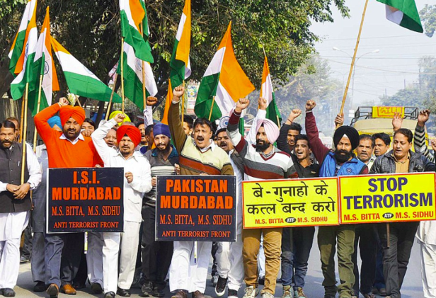 People standing Against Terrorism