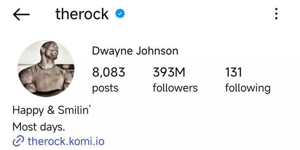 Dwayne ‘The Rock’ Johnson (@therock)