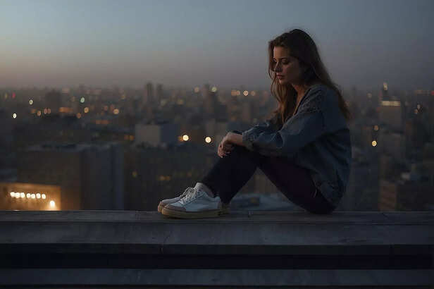 woman sitting alone