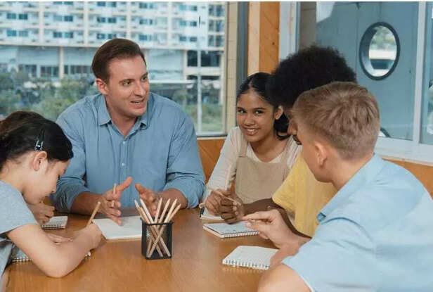 PT period and sitting in a group with the teacher