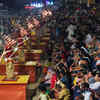 Priests perform Ganga Aarti at Assi Ghat after increase...