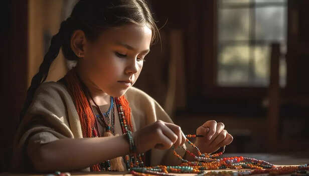 Girl sitting with Rakhis