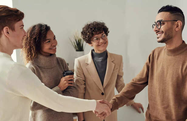 A group of strangers meeting for the first time