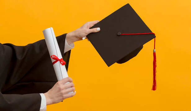 A college graduation cap &amp; freelance setup