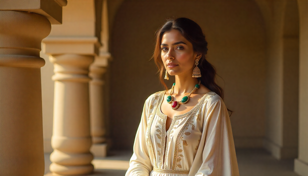 A woman wearing anarkali