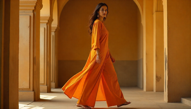 Woman wearing a Kurta and palazzo
