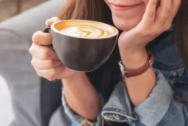 Drinking coffee
