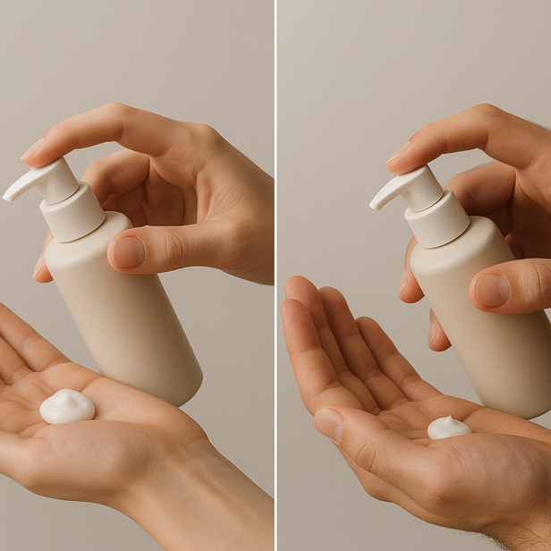 Man and woman doing same skincare