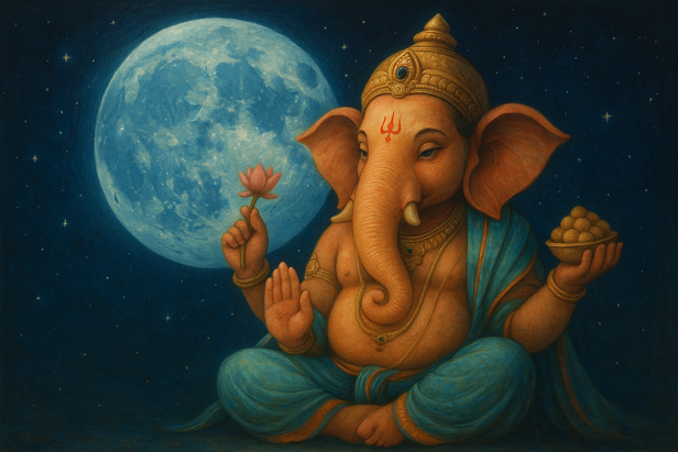 Ganesha and Moon