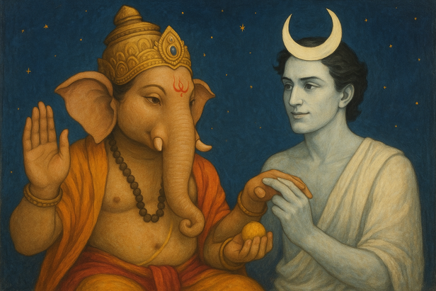 Ganesha and Moon