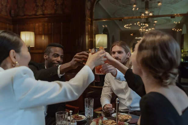 Friends in a restaurant