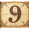 Ancient parchment with number 9
