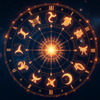 A circular zodiac wheel