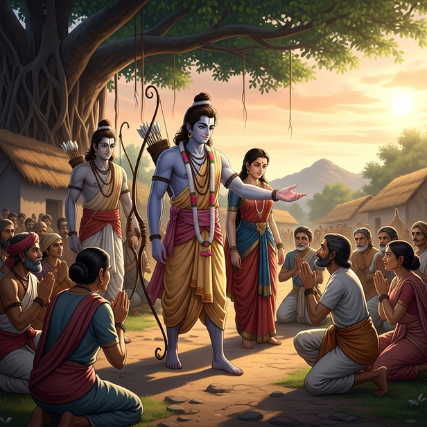 Rama blessing villagers during exile