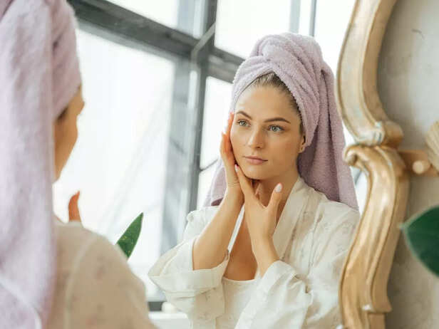 Woman looking in the mirror