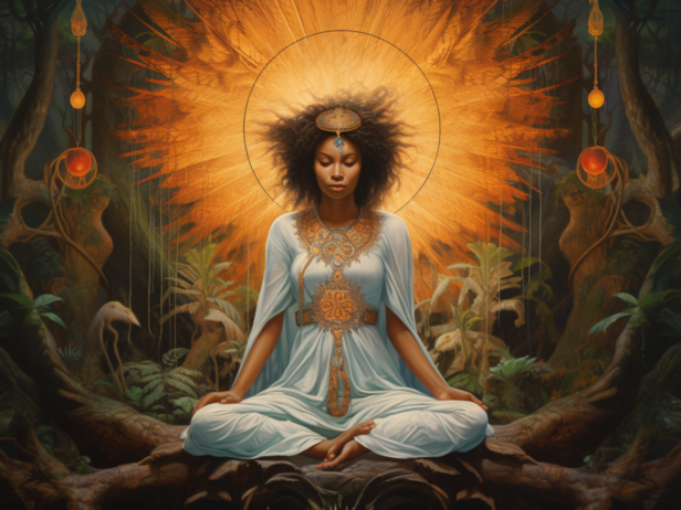 Woman meditating