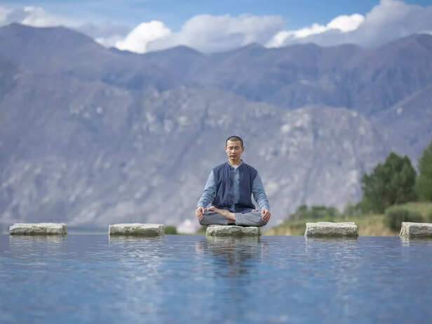 A man meditating