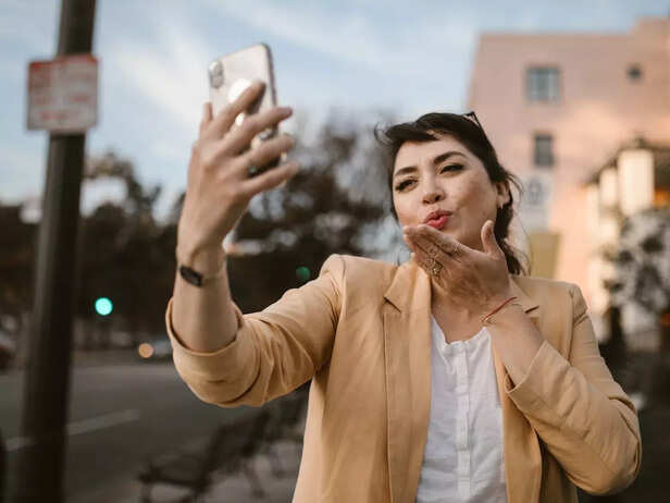 A woman talking on phone