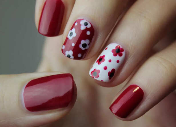 ​ Burgundy manicure