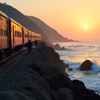 A quiet train halt on a cliff