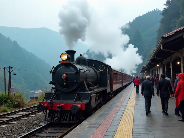 Toy train at Ghum station